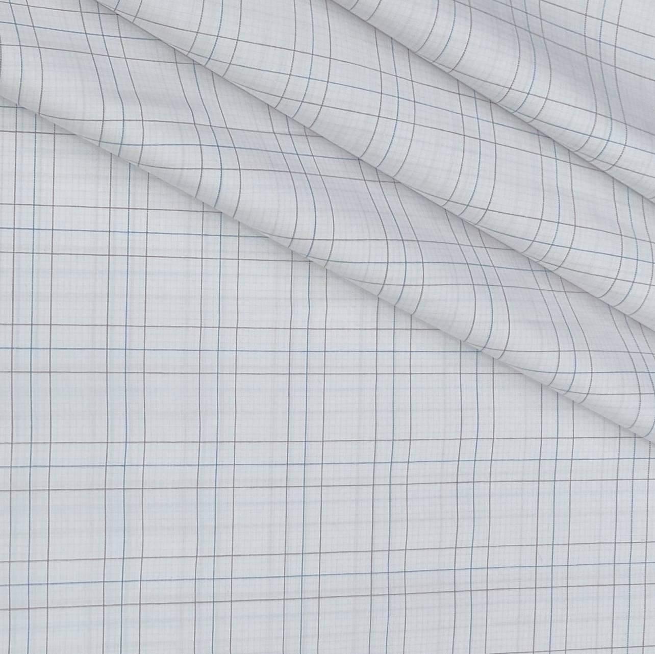 Shirt Fabric Arvind 100% Pure Cotton Broad Check Colour Brown N White